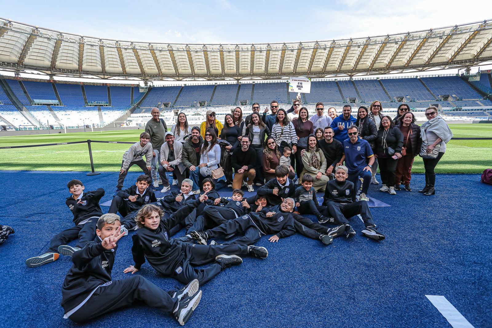 Delegação da Inter Academy Brazil no Estádio Olímpico de Roma